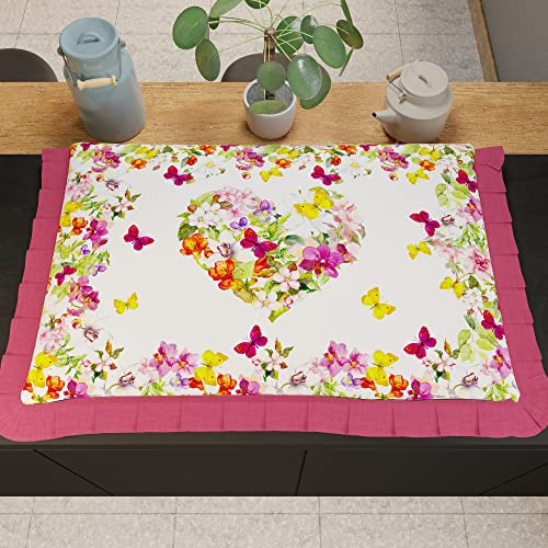 PETTI Artigiani Italiani - Accessori Tessili da Cucina, Copri Fornelli 46x70 cm in Microfibra, Coprifornello Elegante per Gas e Induzione, in Stampa Digitale Farfalle, 100% Made in Italy