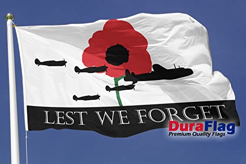 DuraFlag Lest We Forget (RAF) Großes 2,4 m x 1,5 m Seil und Knebel 250 x 150 cm Premium-Qualität Flagge