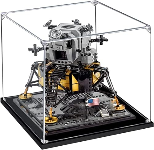 APRILA Acryl Vitrine für 10266 Creator Expert NASA Apollo 11 Mondlandefähre, Staubdichte Vitrine Transparente Schaukasten Aufbewahrungsbox für Modelle Sammlerstücke, 25 x 25 x 25CM (Nur Vitrine)