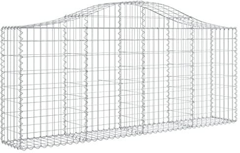 vidaXL Gabione mit Hochbogen 4 STK., Steinkorb Drahtkorb Dekorativ, Gabionenkörbe Verstärkte Gabionenhaken, Gabionenwand Gabionen Zaun Garten, Verzinktes Eisen