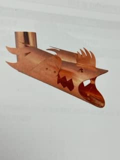 Scarico pluviale abbellimento gocciolatoio o buttavia drago ornamentale scarico acqua (D 80 mm patinato rame)