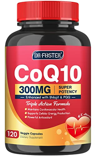 Quinovit CoQ10 300mg with PQQ & Shilajit - Powerful Antioxidant for Heart & Brain Health and Energy Production - High Absorption with Bioperine Coenzyme Q10 Supplements - 120 Capsules