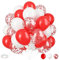 Isndare 35 Pack 12 Inch Red White Confetti Latex Balloons, Matte Red White Helium Party Balloons, Girls Women Birthday Wedding Christmas Valentine's Day Party Decoration