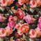 SCHÖNER LEBEN. Canvas Dekostoff Baumwollstoff Halbpanama Rosen schwarz pink 1,40m Br