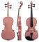 Anfänger Geige 4/4 Akustische Violine In Voller Größe, Lindenholz-Geige, Schwarze Massivholz-Geige Mit Tragetasche, Brasilholz-Bogen (Color : Pink)