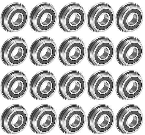 QUARKZMAN 20 Stück F695-2RS Flanschkugellager 5x13x4mm Rillenkugellager Doppelsiegel Chrom Stahl Flansch Lager für DIY, Werkzeugmaschinen, 3D Drucker