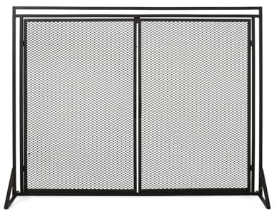 Kaminschirm Kaminschirme Moderner Kaminschirm aus Eisen, mattschwarzer Wohnzimmer-Kaminschirm, Kamindekorationszubehör Feuerfunkenschutztor für Wohnzimmer Wohnkultur