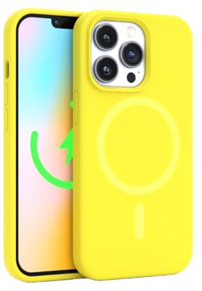 FELONY CASE - Elegante custodia giallo neon per iPhone 15 Pro Max, compatibile con MagSafe - Custodie protettive antiurto a 360° progettate per Apple iPhone 15 Pro Max