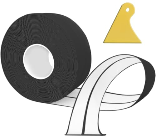 TAOYIO Plinthe Souple Autoadhésive,12M PVC Plinthe Adhesive20x20mm, Plinthe Cuisine Corniere PVC Autocollante pour Cuisine et salle de bain 2x2 noir