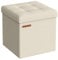 SONGMICS Sitzhocker mit Stauraum, kleine klappbare Sitzbank, 30 x 30 cm Fußbank, Aufbewahrungsbox, bis 130 kg belastbar, für Wohnzimmer Schlafzimmer Schlafsaal, cremeweiß LSF028W01