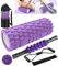Faszienrolle, Qveetry 6 in 1 Foam Roller Faszienrolle Sets mit Massageroller Stab, Widerstandsbänder Krafttraining, Massageball, Fitnessbänder, 33cm Schaumstoffrolle für Yoga Pilates Sport,Lila