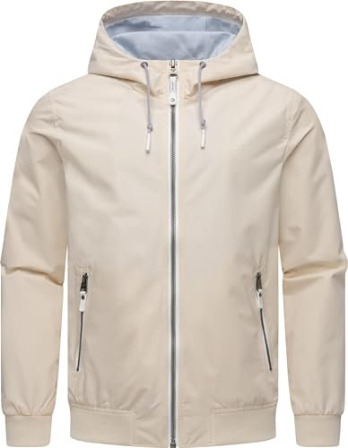 Ragwear leichte Herren Übergangsjacke kurze wasserdichte Funktionsjacke mit Kapuze Perci YOUMODO Beige Gr. XXL