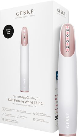 GESKE Skin Firming Wand | 7 in 1 | Anti-Aging | Mikrostrom Facelift | Reduziert Alterserscheinungen | Fortschrittlicher Facial Firmer | Red LED Light Technology