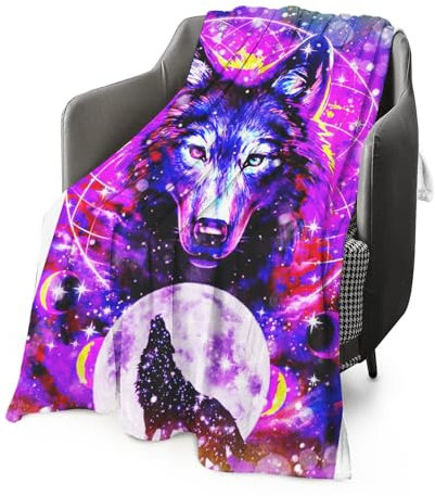 FABTOP Wolf Motiv Kuscheldecke Decke 3D Wolf Kinder Fleecedecke Wald Wild Tier Wolf Flauschig Decke Wölfe Kuscheldecke Flanell Decke Für Teens Erwachsene (4,150 x 200 cm)