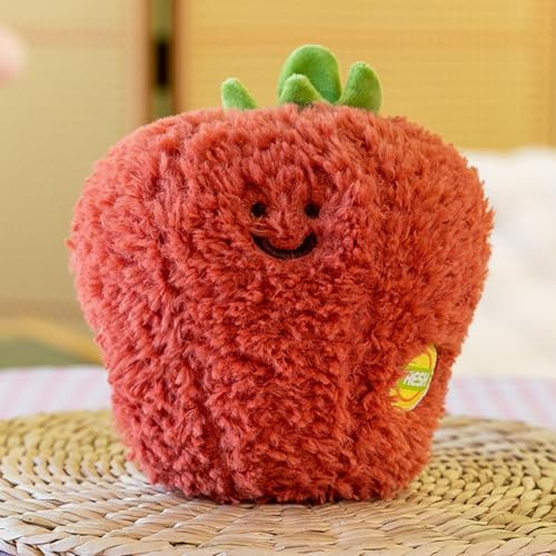 20 cm Kuscheltier Plüschtier Kissen Gemüse Obst-und Gemüsesorten aus Plüsch,Mini-Gemüse- und Obst-Plüschpuppen, weich und flauschig, Mehrfarbig Kaufladen und Kinderküche ür Mädchen (Paprika)