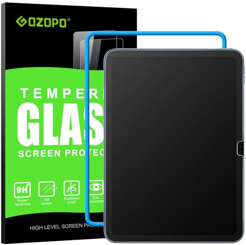 GOZOPO Mat Protection Écran pour iPad 10ème Génération 10.9 Pouces (2022), Verre Trempé Film avec Cadre D'Installation Facile, Anti Reflet, Anti Empreintes