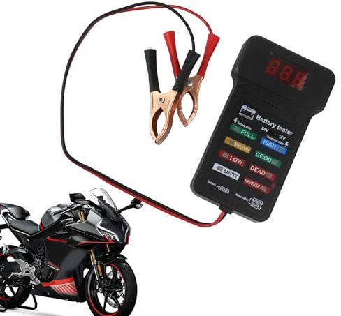 Autobatterieprüfer, Autobatterietester - 12V/24V Digitaler Autobatterieanalysator - Autobatterie-Lichtmaschinentester mit LCD-Display und LED-Anzeige, Spannungsanzeige