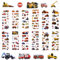 HJZHII 12 Blätter 3D Aufkleber für Kinder & Kleinkinder,3d Sticker Kinder,Bagger Traktor Sticker Puffy Auto Fahrzeug Bagger Belohnungssticker Geschwollen Stickers für Jungen Lehrer Kindergeburtstag