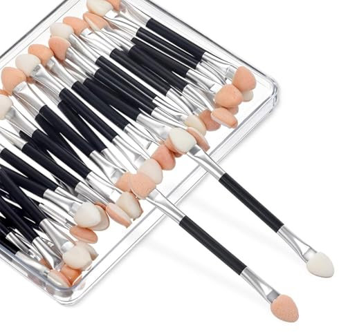 COYUN 20 Pcs Pinceau Ombre à Paupières, Pinceaux Ombre à Paupières à Eponge, Pinceau Ombre à Paupières Double Face, Pinceau Ombre à Paupières à Double Tête, Applicateur Fard à Paupières Jetable