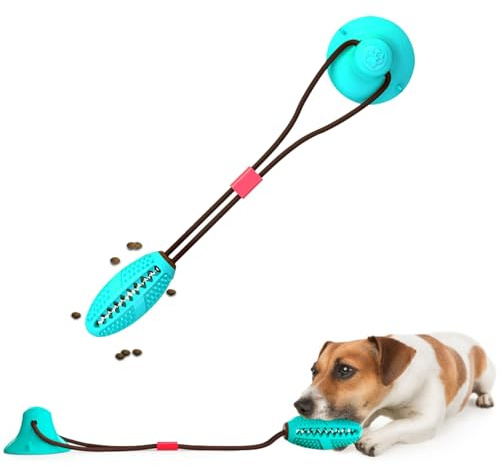 Hund Kauen Saugnapf Haustier Sauger Molar Spielzeug Haustier Molar Biss Ball Feeder Interaktives Zerrspielzeug mit Saugnapf für Zahnreinigung/Ziehen
