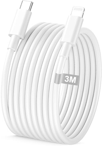 USB C to Lightning Cable 3M, [Apple MFi Certified] Long iPhone Charger Cable 3M Fast Charging iphone Leads for Charging iPhone Wire for i phone 14/13/12/11 Pro Max/Mini/XS/Max/XR/X/XS/8/8Plus/SE/iPad