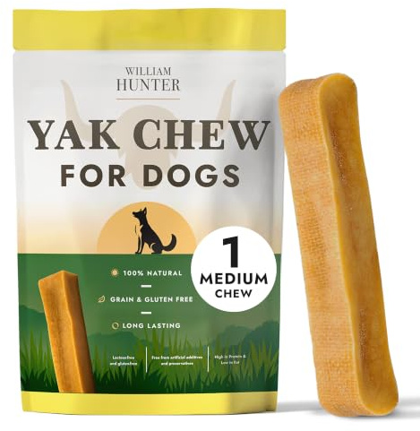 Yak Chews for Dogs - Natural Long Lasting Dog Chew - Grain Free | Himalayan Yak Cheese Chew, Grain-Free, 3 Ingredients, Dental Chew for Medium Dogs, High Protein