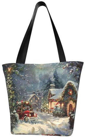 Leichte Schultertasche mit Weihnachtsmotiv, Strandmode, Handtasche, Reisen, Arbeit, funktionales Accessoire
