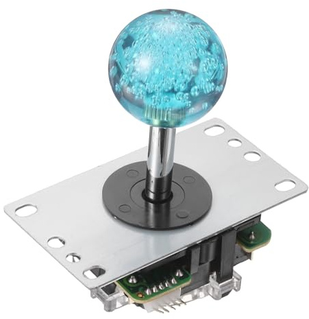 PATIKIL Arcade Joystick, 8 Ways 5A 12/14V Classic Competition Style Long Handle Joystick for Arcade Game Machine Cabinet DIY Parts, Transparent Blue