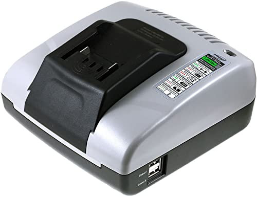 akku-net Akku-Ladegerät mit USB für Stichsäge Metabo STA 18 LTX 140, 14,4V-18V