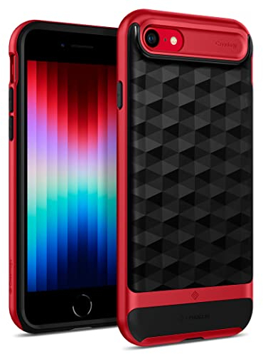 Caseology Parallax Hülle Kompatibel mit iPhone SE 2022 5G Kompatibel mit iPhone SE 2020 und iPhone 7 und iPhone 8 - Red