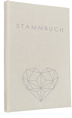 Hochzeitideal – Stammbuch der Familie Serie Geometric Creme 21,0 cm x 15,0 cm - Buchbinderleinen Stammbuch Hochzeit - Familienbuch Standesamt mit 6-Fach Ringmechanik für Urkunden mit Behördenlochung