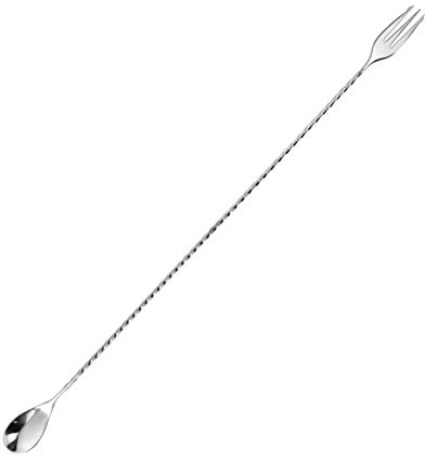 ebarman.com Bar Spoon Trident Lucido in Acciaio Inox 18/10 Cucchiaio per miscelazione Cocktail Professionale per Barman 45 cm A-1121