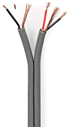 NEDIS Cavo audio bilanciato stereo, 2x (2x 0,16 mm2), grigio scuro, 100 m, bobina