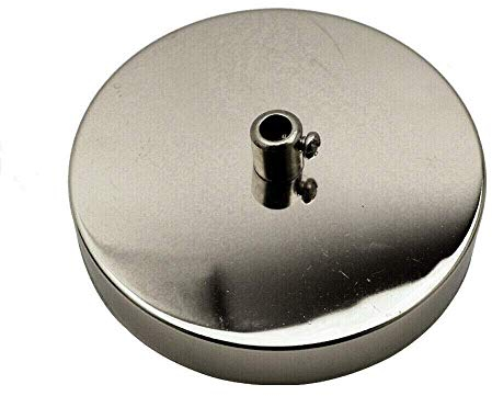 Hängeleuchte / Hängeleuchte, Vintage-Stil, E27, Lampenfassung, Stoffkabel, Deckenrosetten in Farben, Lampenfassung, flache Oberseite, mit Gurt, 100 mm Modern chrome