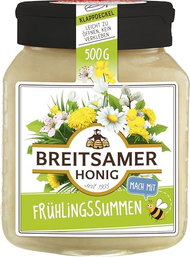 Breitsamer Honig Frühlingssummen 500g cremig - Blumig Milder Geschmack, aus erster Frühlingsernte (1 x 500g Glas)