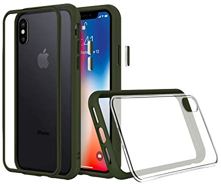 RhinoShield Modulares Case kompatibel mit [iPhone XS/X] | Mod NX - Anpassbare & stoßdämpfende Schutzhülle im schlanken Design - 3.5 Meter Fallschutz - Camo Grün