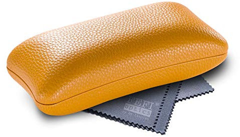 FEFI Custodia rigida per occhiali di forma originale, panno per la pulizia e panno in microfibra inclusi - -