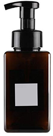 AchidistviQ 450ml Plastic Foam Bottle Container Shampoo Lotion Liquid Soap Pump Dispenser Square Foam Bottle Hand Sanitizer Bottle Brown 450ml