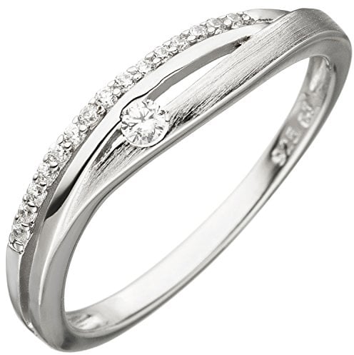 Jobo Damen-Ring aus 925 Sterling Silber mit Zirkonia Größe 64