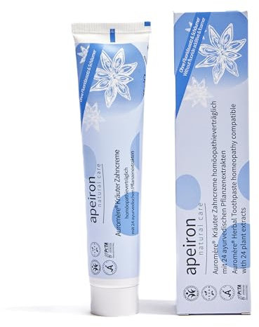 Apeiron homöopathisch Zahncreme 75ml – Vegane Fluoridfrei Zahnpasta – Zahnpaste für natürliche Zahnpflege – Weiße zähne & Mundgeruch bekämpfen ohne Tenside oder synthetische Zusatzstoffe