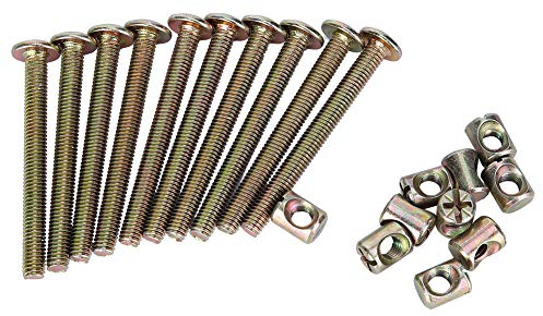 Tornillos de cabeza hueca hexagonal Tuercas, Perno para muebles M6 para cunas Cunas Literas Sillas(60mm)