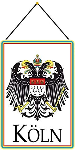 Blechschild mit Kordel 30 x 20 cm Wappen Stadt Köln - Blechemma
