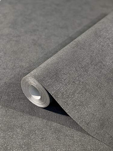 marburg Tapete Grau Silber Anthrazit Uni Modern für Wohnzimmer Schlafzimmer oder Küche Made in Germany Premium Qualität 32406