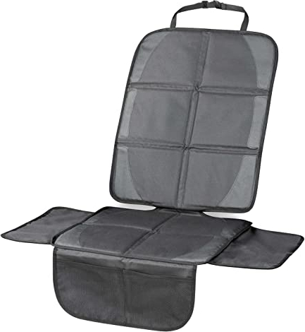 Walser XL Kindersitzunterlage Auto Isofix kompatibel, 100% wasserabweisend, Rutschfester Autositzschoner Kindersitz, Unterlage Kindersitz Auto Universalgröße, Sitzschoner Auto Kindersitz grau