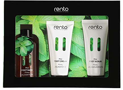 rento Fußpflege Set - Fußbad Creme und Peeling mit frischer Minze und Eukalyptus
