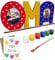 LIDAM Oma Geschenk Enkel | einfach & schön | Holznamen bemalen & Fotos ankleben | Geschenk Oma, Geburtstagsgeschenk-Oma mit Farben & Pinsel & Zubehör