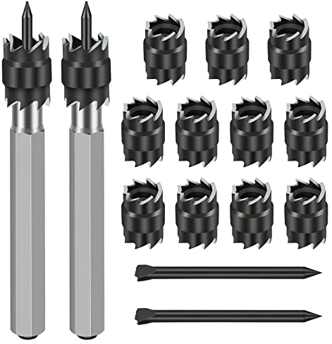 EEEkit Foret à Dépointer Foret de Soudage par Points Kit 15 pièces, 3/8 HSS Soudeur Par Points Dissolvant Perceuse Hexagonale Tôle Trou Coupe Dissolvant Pour Perceuse Électrique Soudage Par Points