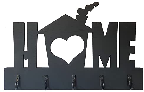 Stileitaliano appendichiavi da muro nero personalizzato home casetta cuore portachiavi personalizzabile da parete in legno naturale porta chiavi