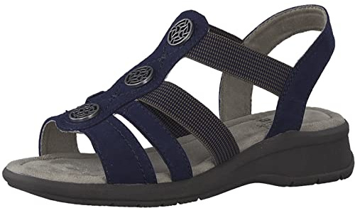 Jana Damen Sandalen flach Sommer Vegan, Navy 1 (Blau), 38 EU