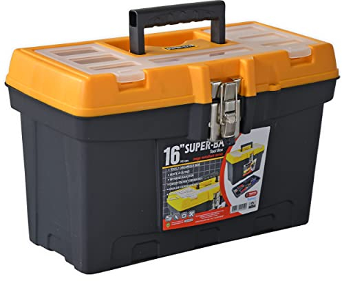 Werkzeugkoffer PRO mit Metallverschluss LEER Werkzeugkasten Abschließbar Werkzeugbox Sortimentskoffer Gr. M (41x22x25cm) 16